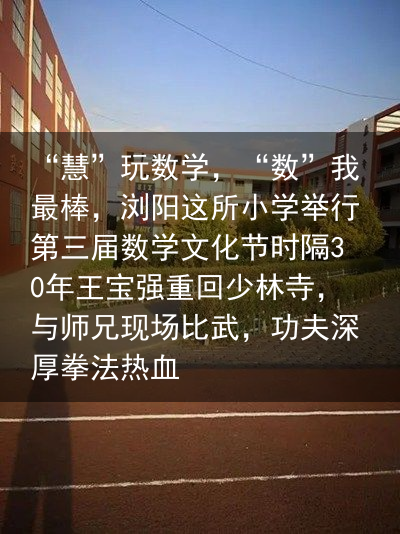 “慧”玩数学，“数”我最棒，浏阳这所小学举行第三届数学文化节时隔30年王宝强重回少林寺，与师兄现场比武，功夫深厚拳法热血