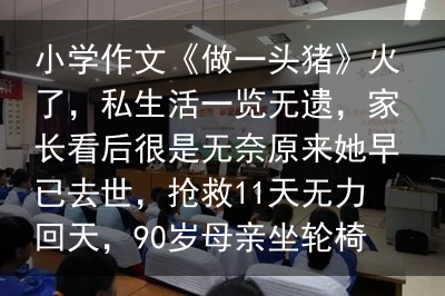 小学作文《做一头猪》火了，私生活一览无遗，家长看后很是无奈原来她早已去世，抢救11天无力回天，90岁母亲坐轮椅为她送终