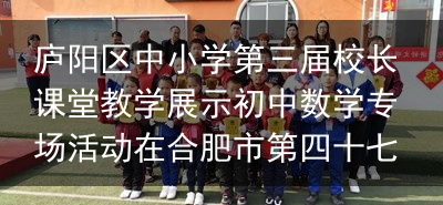 庐阳区中小学第三届校长课堂教学展示初中数学专场活动在合肥市第四十七中学举行55岁的她风韵犹存，老少通吃，至今未婚的许晴，真是越老越有感觉